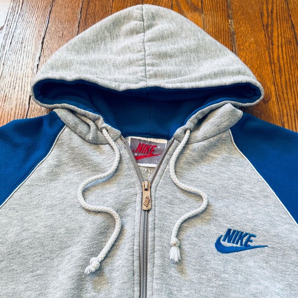 RARE 1987 Nike Vintage Zip-Up Hoodie / Hooded Sweatshirt - Picture 2 of 15